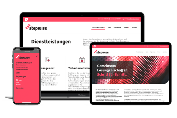 Corporate Website Stepwise AG